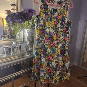Floral print fit and flare dress